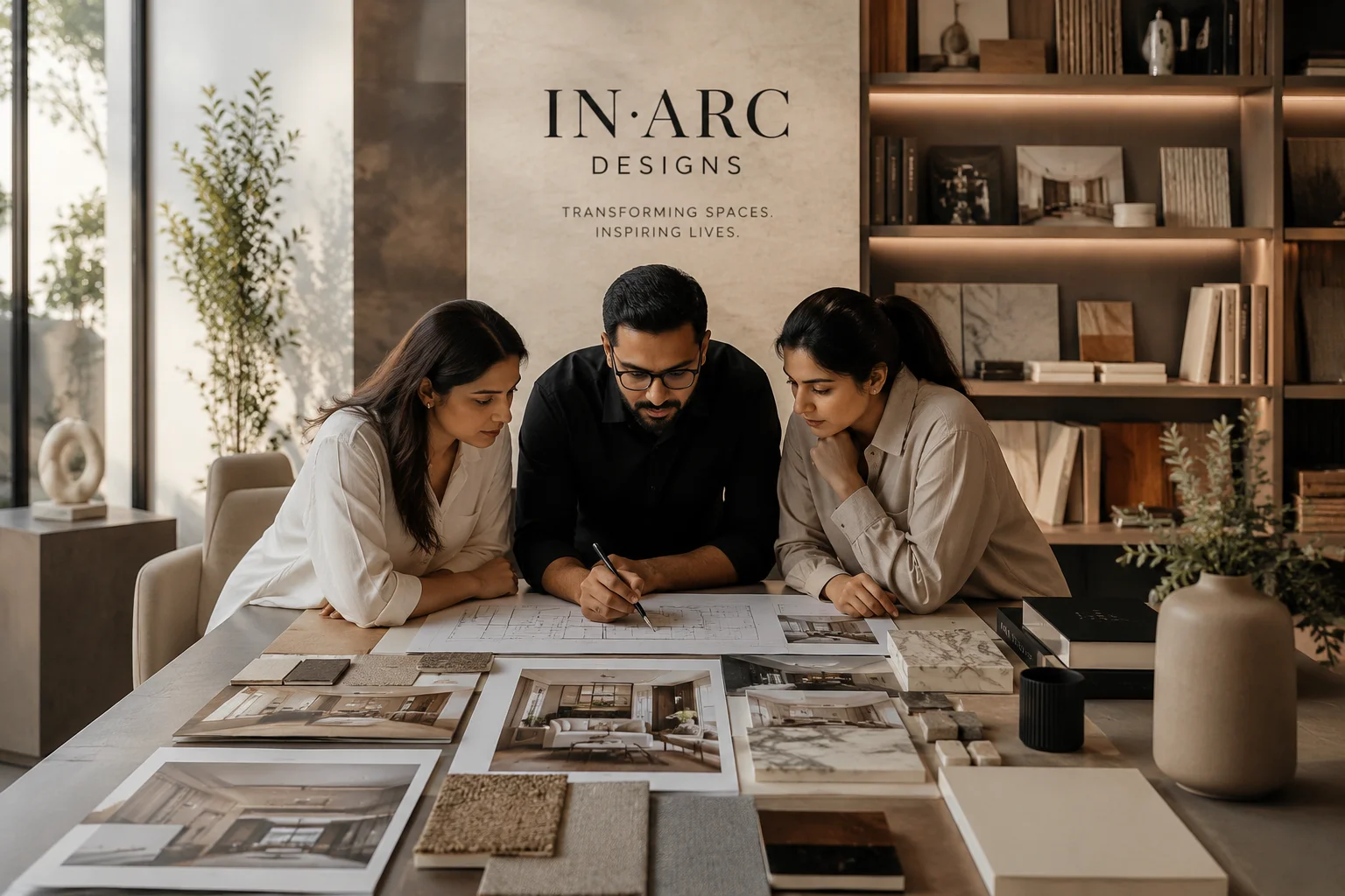 Interior designers collaborating on a residential project