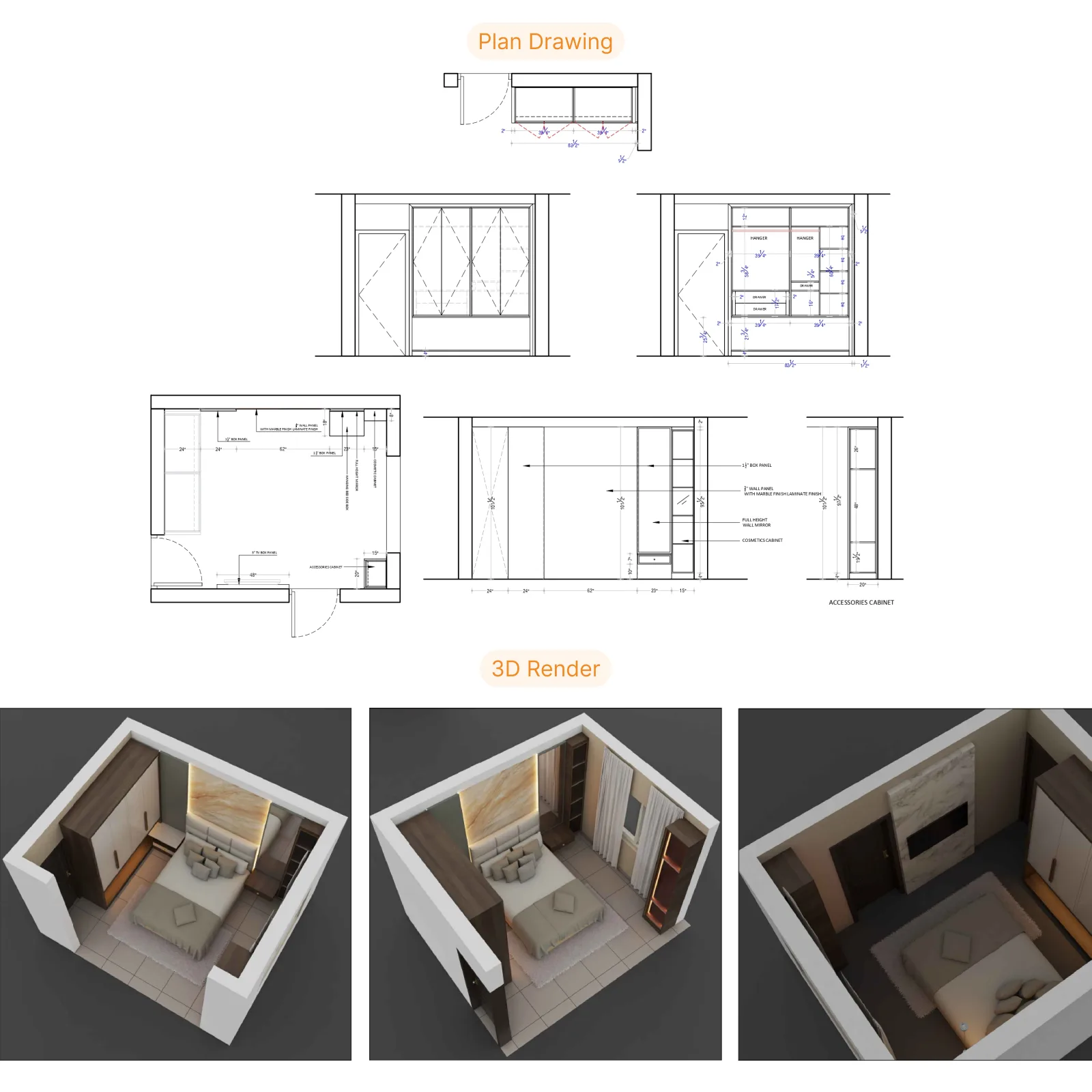 Mom's Bedroom interior design at Medha Residency 3BHK renovation