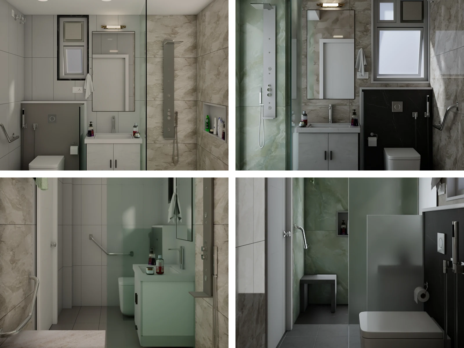 Bathrooms & Vanity at Dr. Sandeep Saboo - 3BHK Renovation