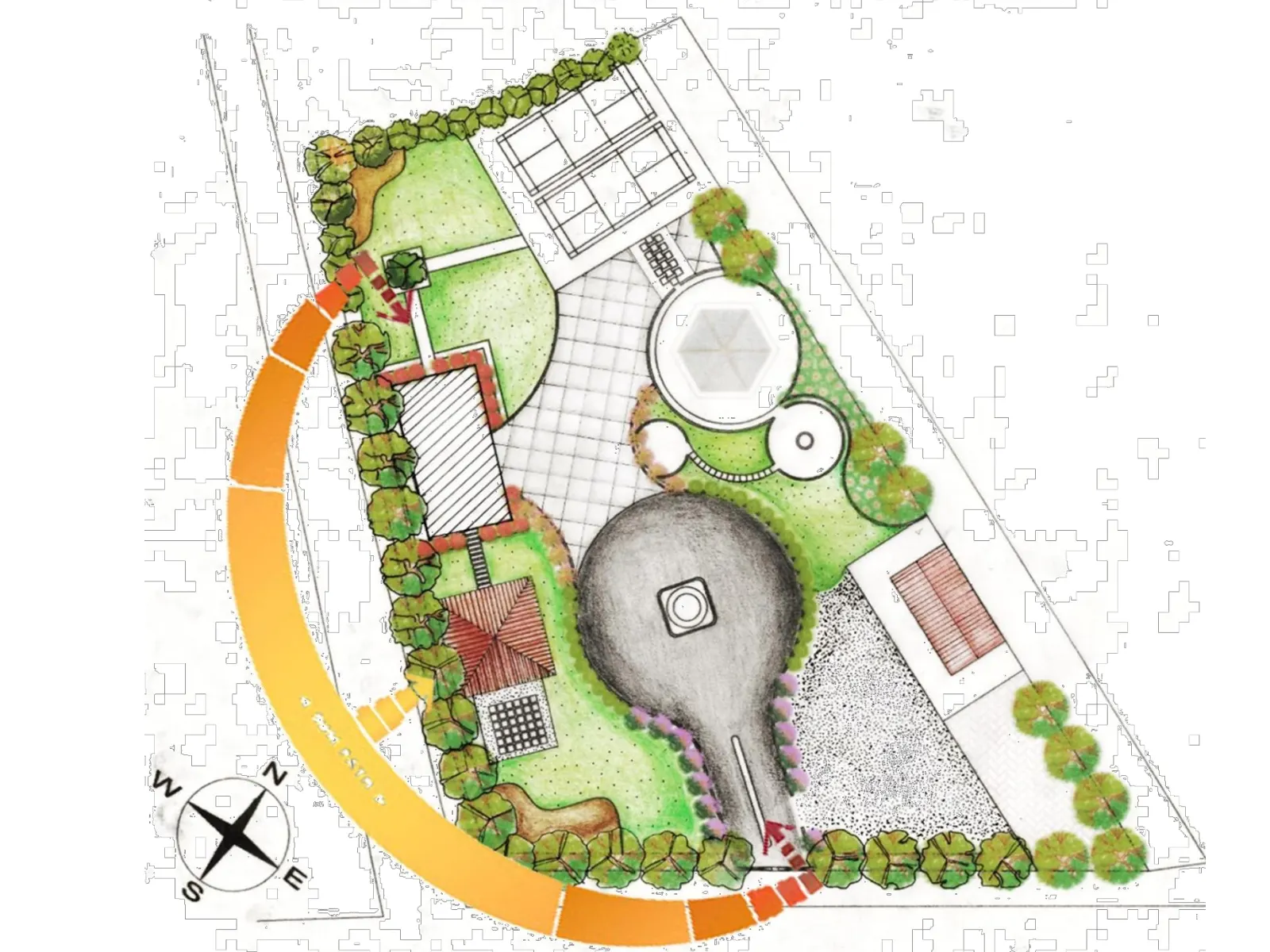 Farm House Layout Design - 2.3 Acre by Inarc Designs