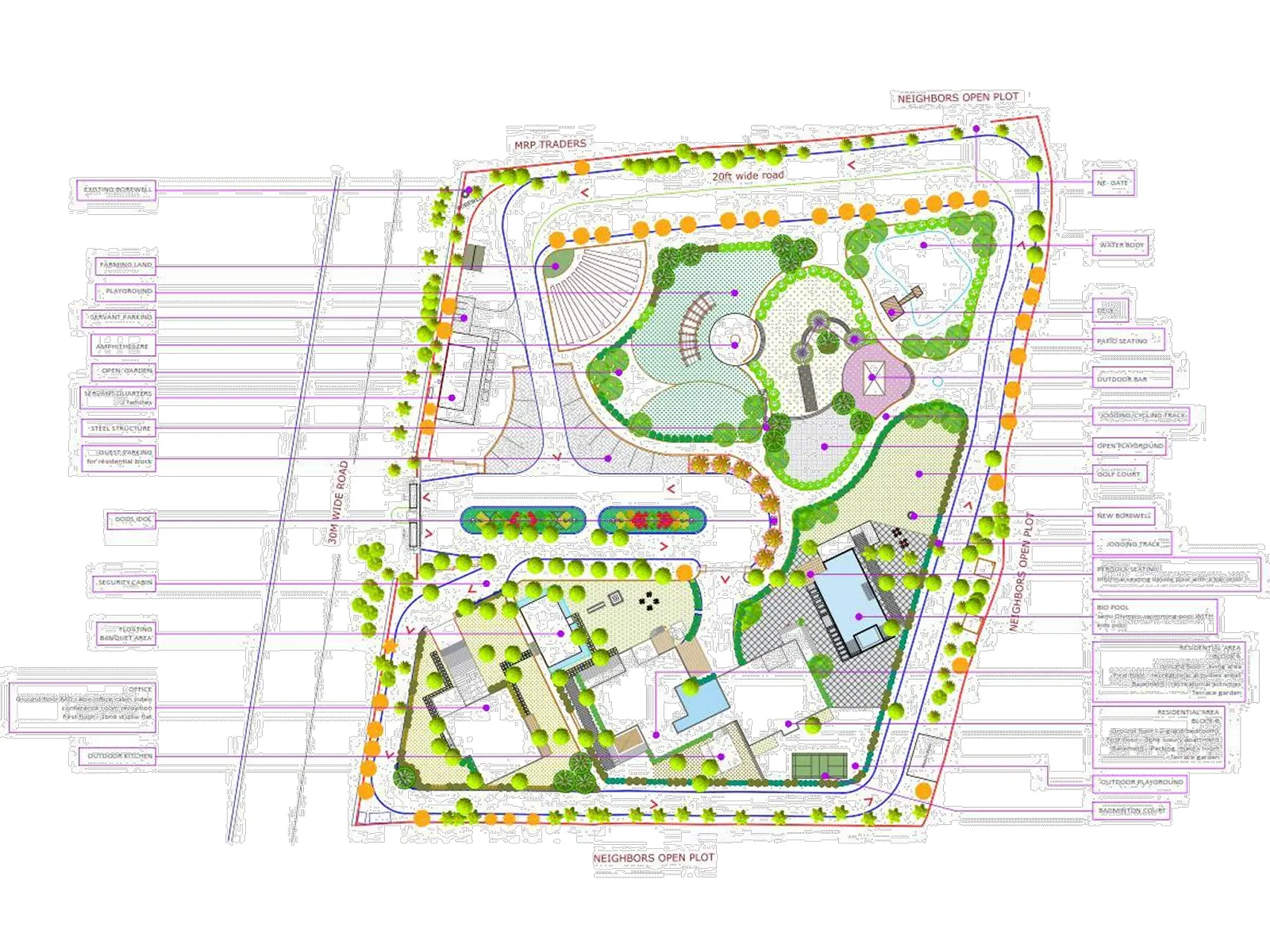 Farm House Layout Design - 6.8 Acre by Inarc Designs