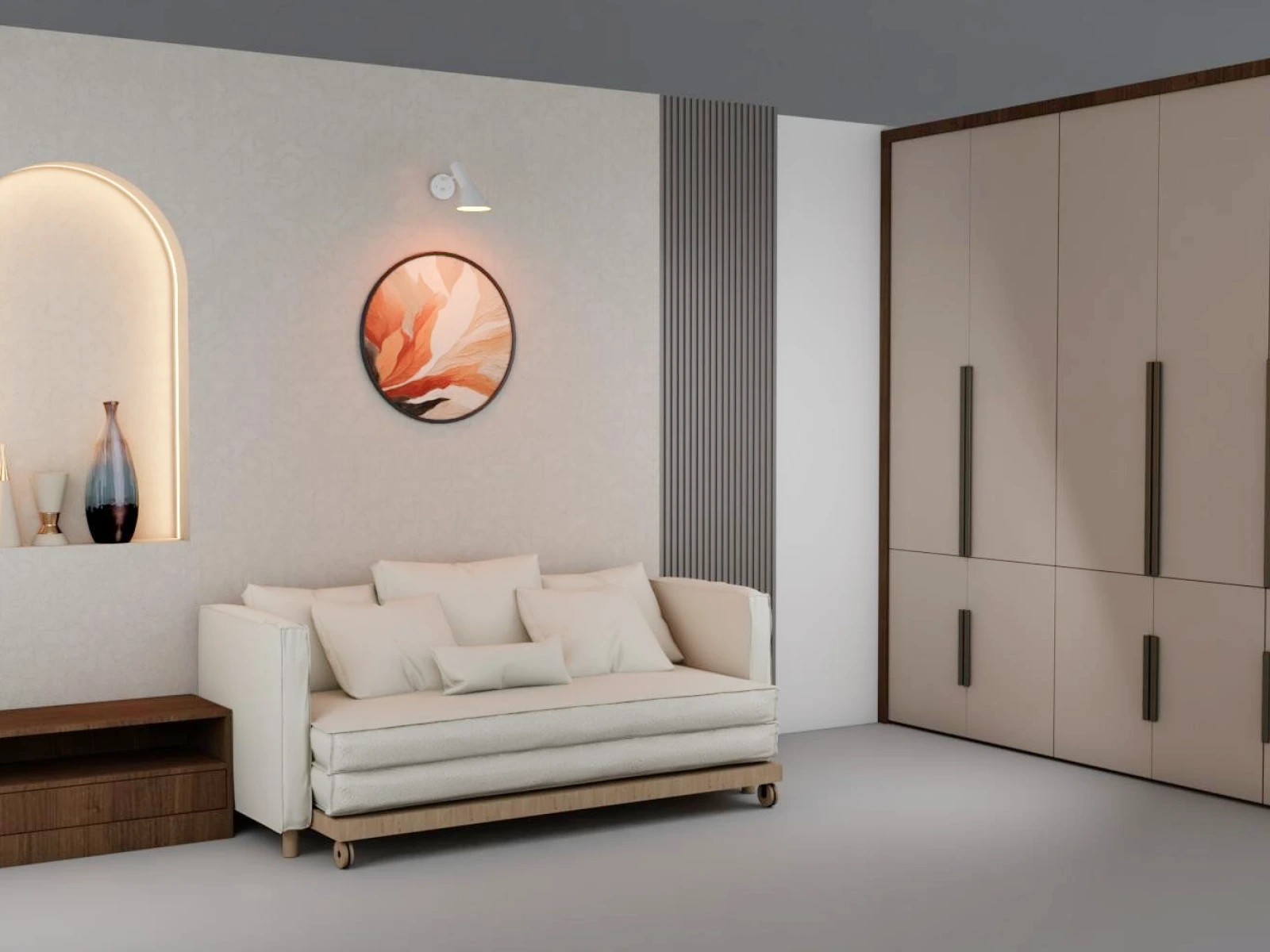 Guest Bedroom interior design - Harnath Reddy 3BHK Apartment