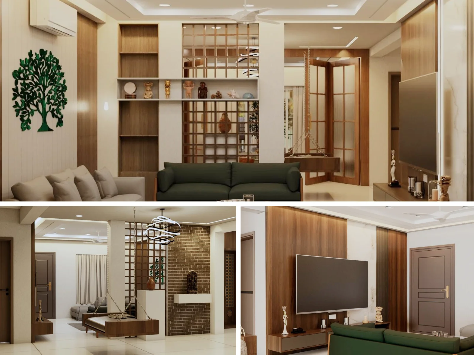 Living Room interior design - Harnath Reddy 3BHK Apartment