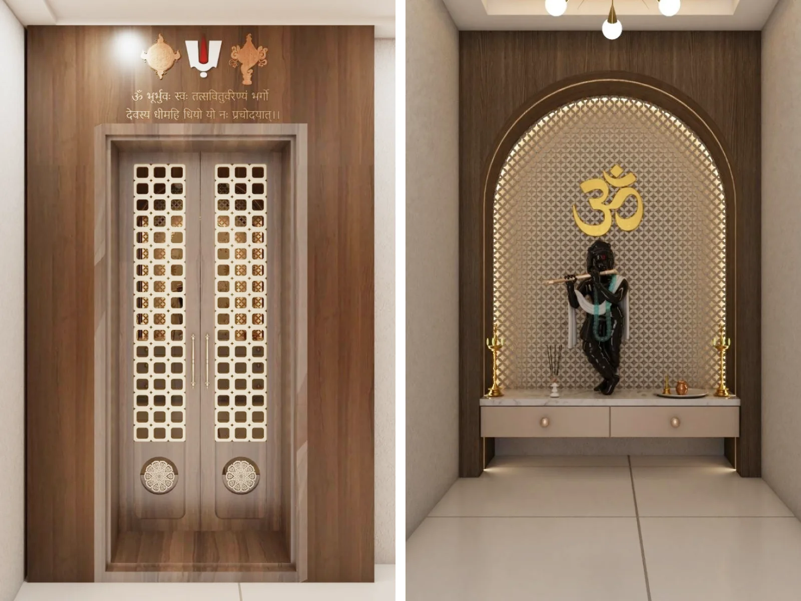 Puja Room interior design - Harnath Reddy 3BHK Apartment