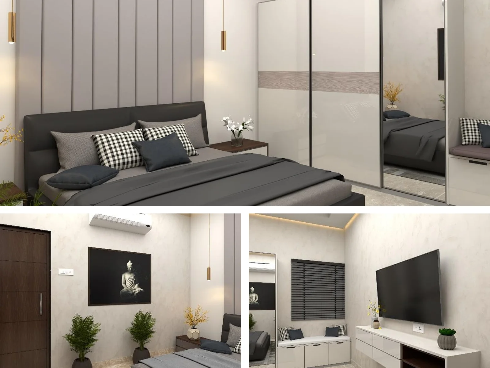 Guest Bedroom interior design - Jitender Reddy Duplex Villa