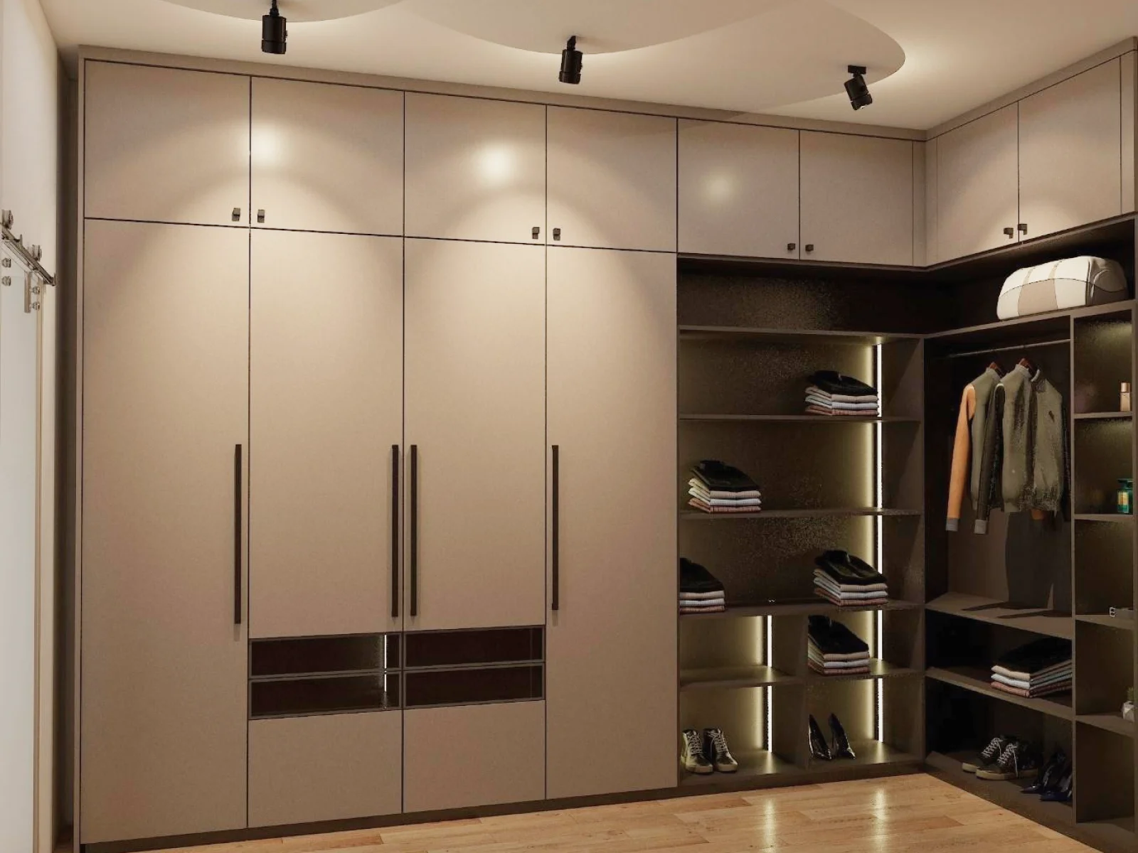 Master Bedroom Walk In Closet interior design - Jitender Reddy Duplex Villa