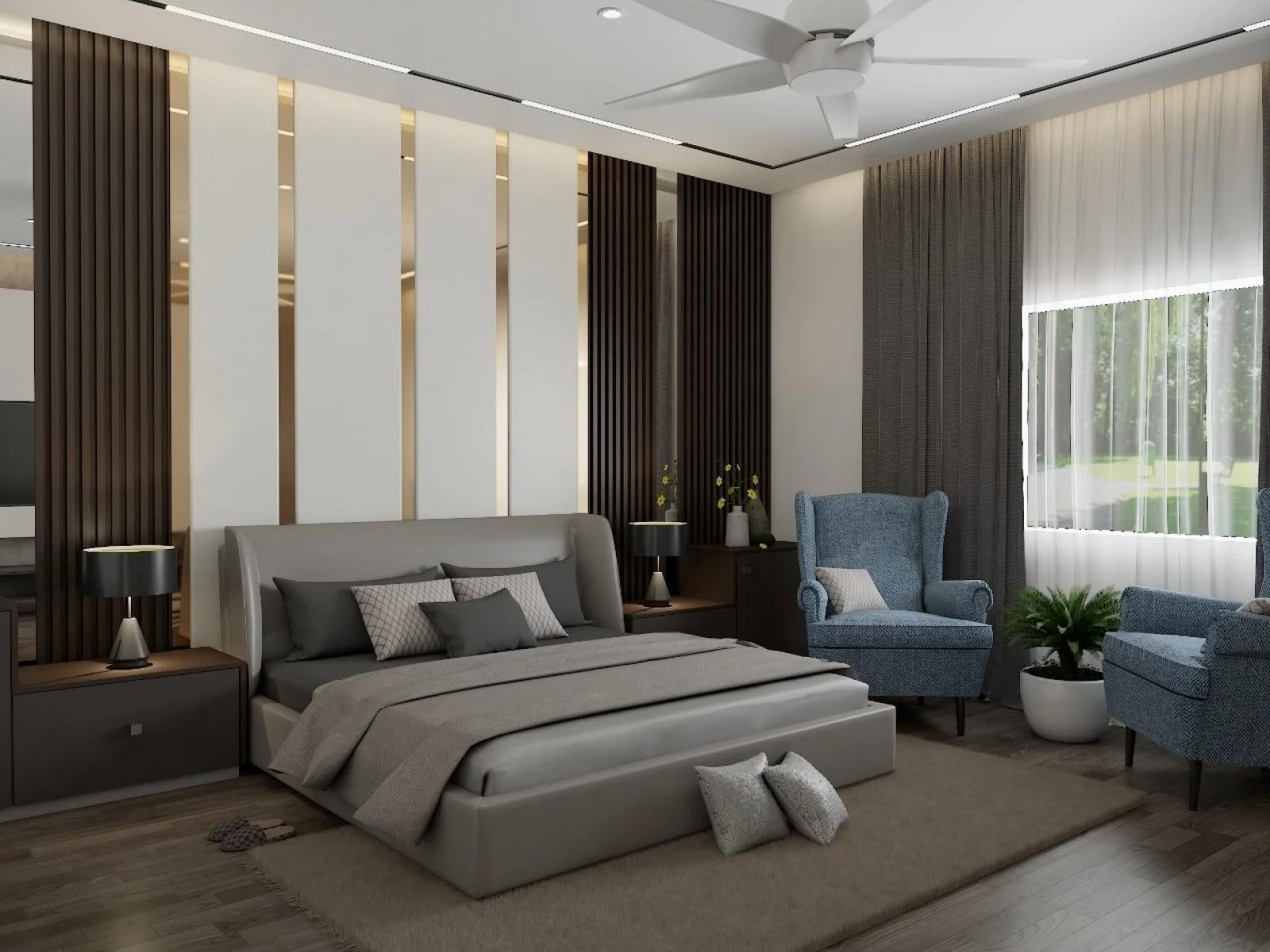 Master Bedroom interior design - Jitender Reddy Duplex Villa