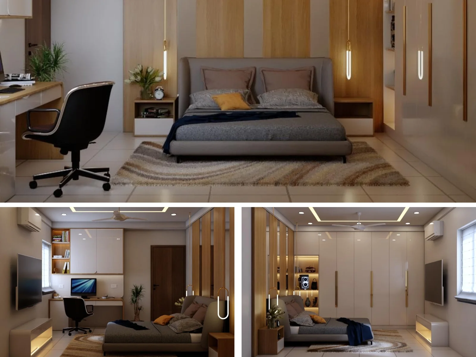Guest Bedroom interior design - Manish Bajaj 3BHK Apartment