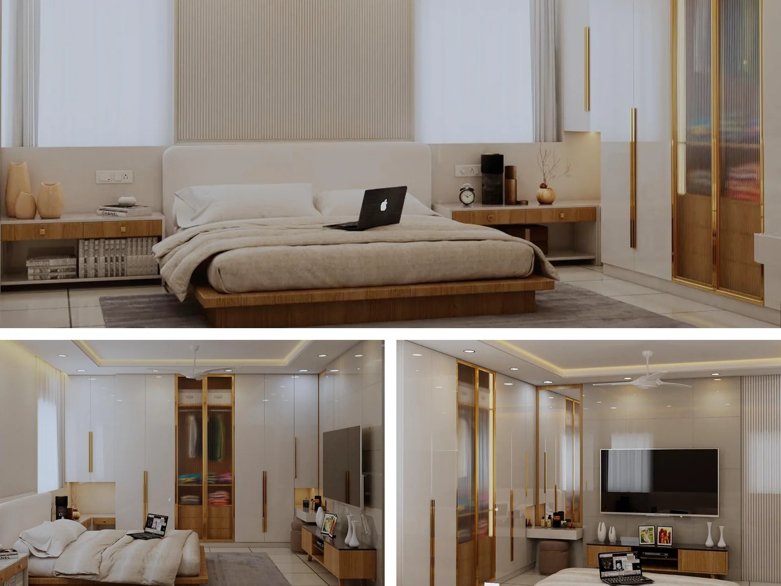 Master Bedroom interior design - Manish Bajaj 3BHK Apartment