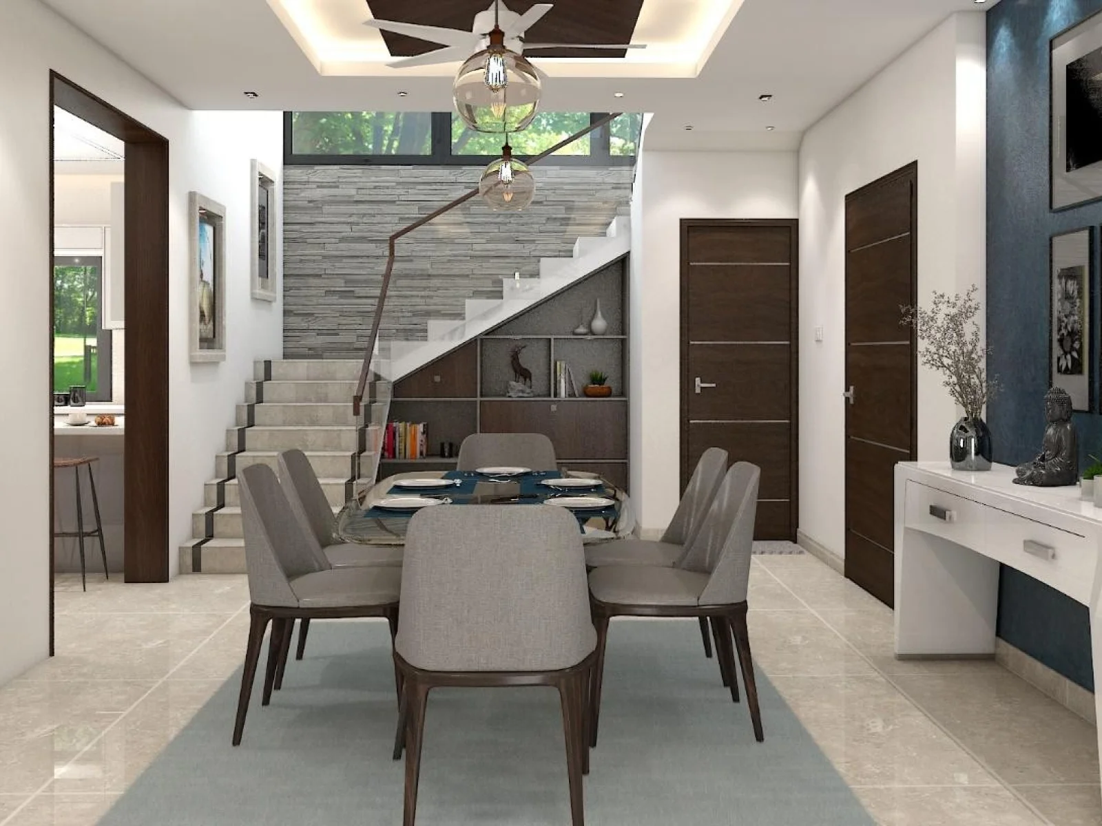 Dining interior design - Padmaja Gelle Duplex Villa