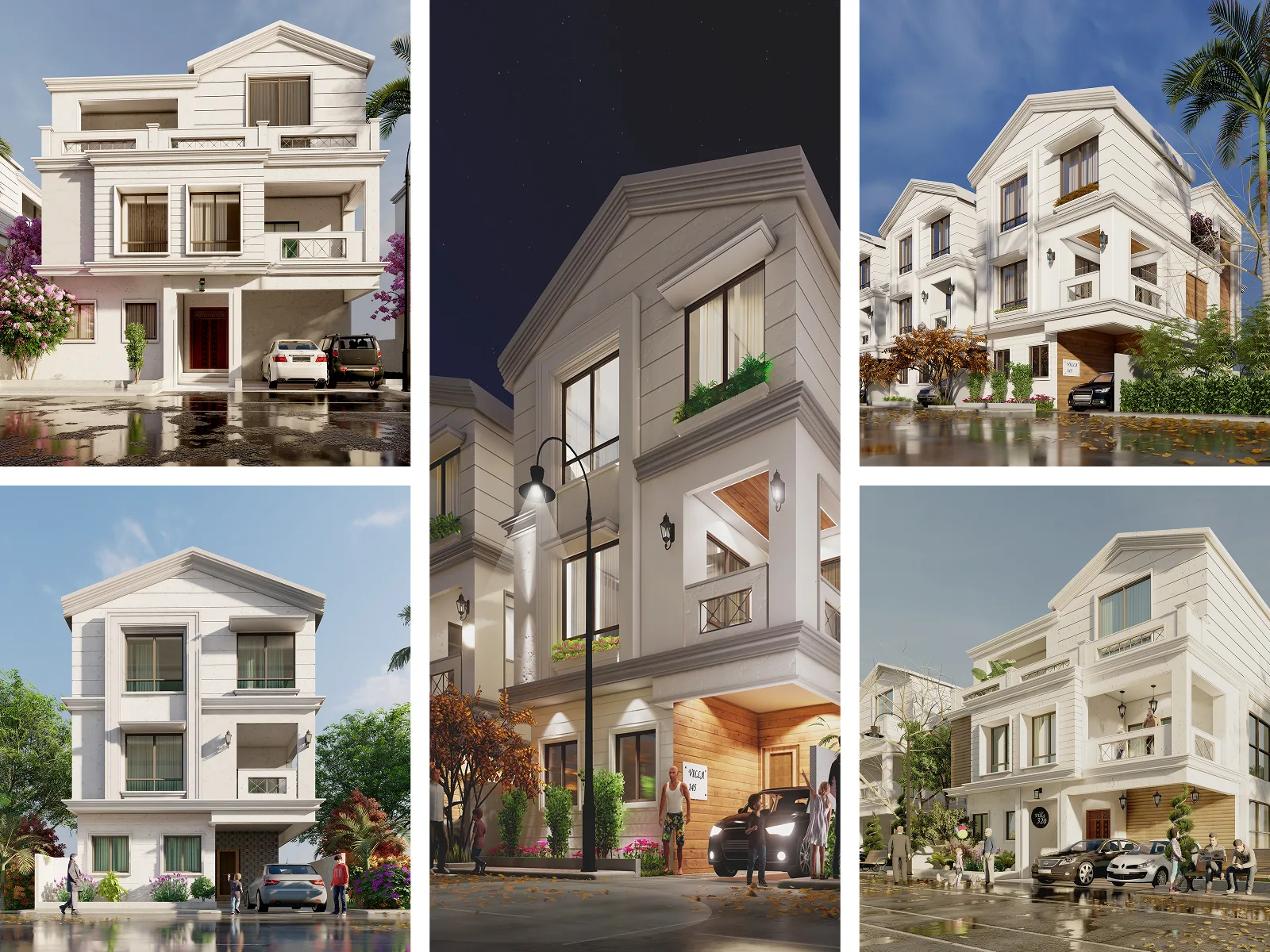 Villa Corner & Perspective Views at Pathancheru Villa Project